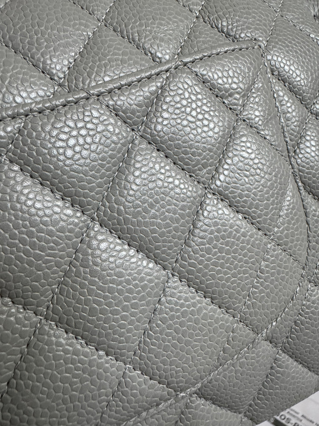 CHANEL series 19 Grey Caviar SHW Medium ML Double Flap Bag 14B collection 2014