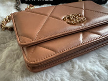 Load image into Gallery viewer, Chanel 19 Wallet on chain (WOC) in 21K 2021 Fall/Winter Collection Caramel Brown Lambskin Mixed Hardware
