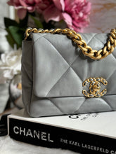 Load image into Gallery viewer, Chanel 19 size Small series 29 2020 Cruise Collection 20C Grey Lambskin Mixed HW Flap Bag
