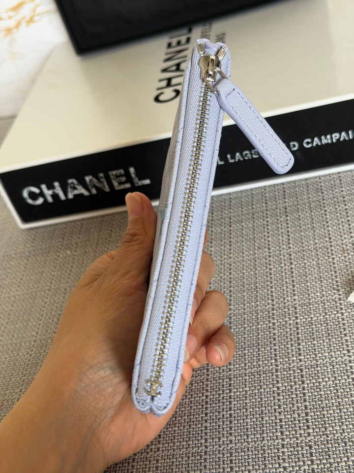CHANEL series 31 Light purple caviar SHW Mini O Case Pouch 15 cms