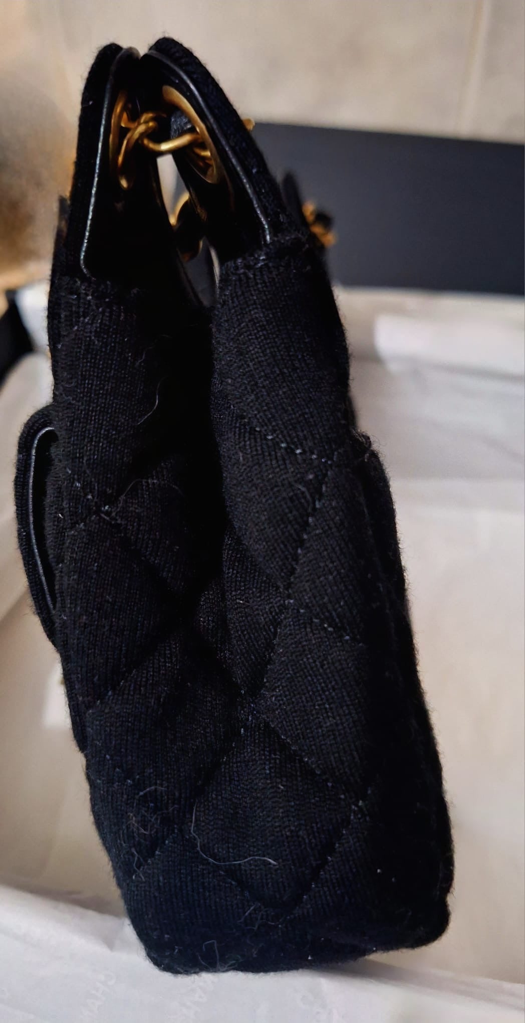 CHANEL Jersey Wavy Hobo Bag with Aged GHW Size Small