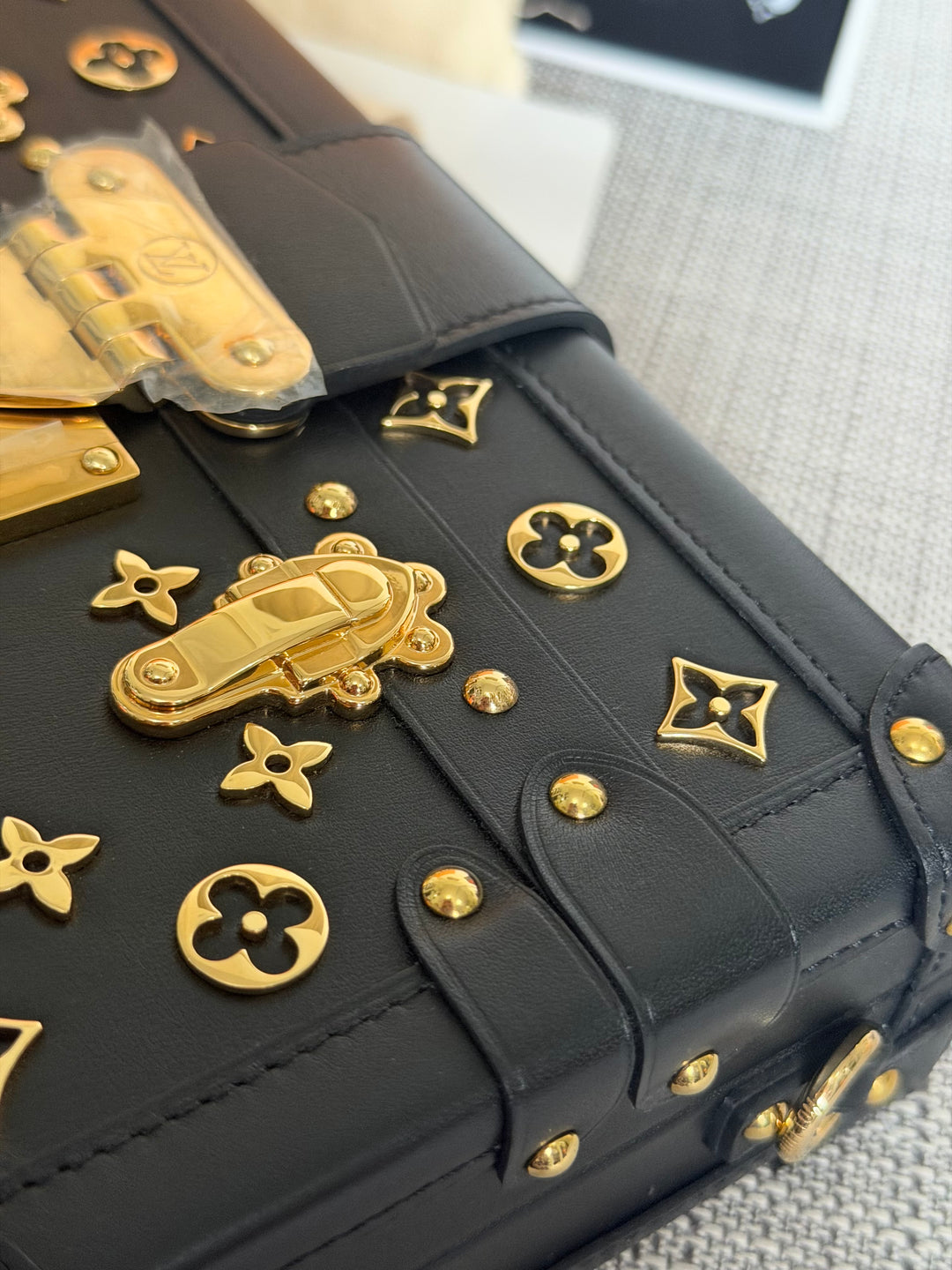LOUIS VUITTON LV Petite Malle in Metal Black and Gold
