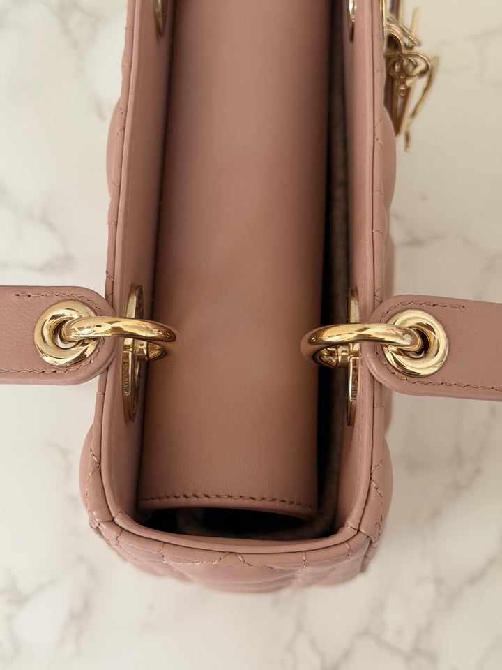 DIOR Lady Dior In Blush Lambskin LGHW size SMALL 2020