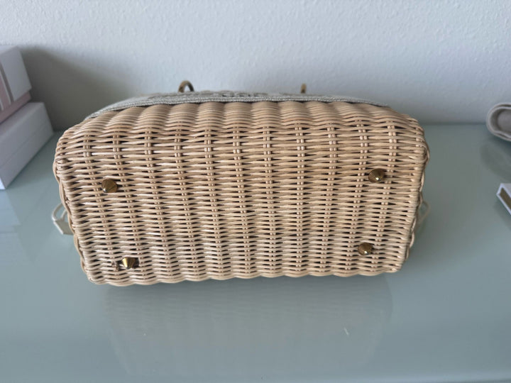 Dior Lady Dior Natural Rattan Beige Wicker Bag size Small