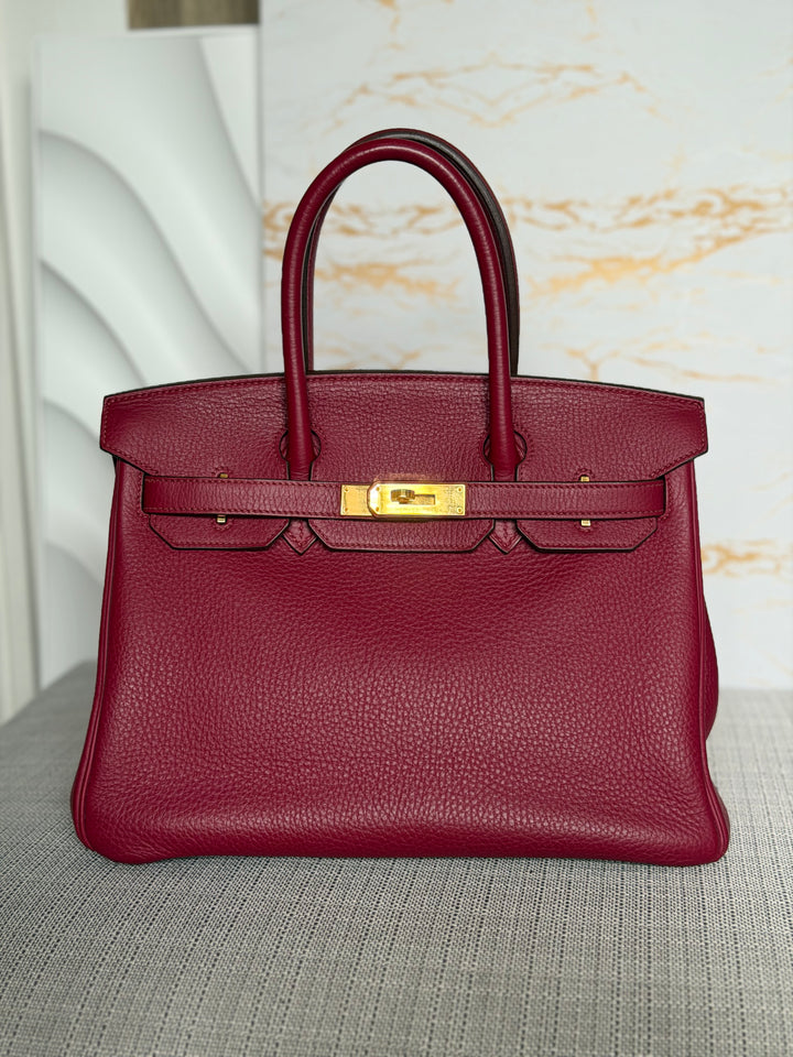 WA/Email to Purchase only- Hermes Rouge Grenat Togo Leather GHW Birkin 35 Stamp X 2016