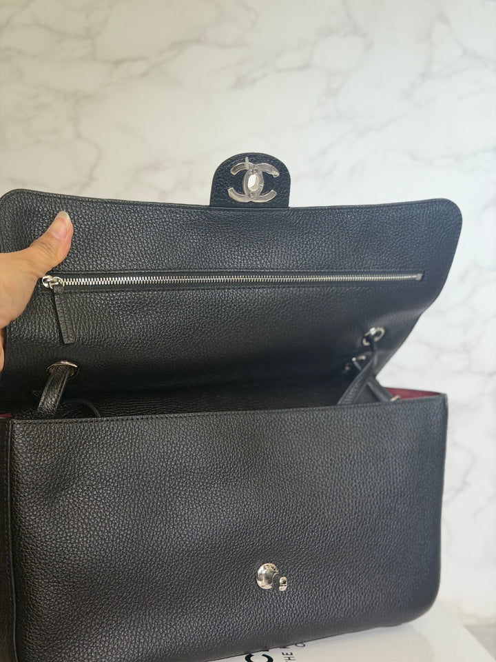 WA/Email to purchase only- CHANEL Matthieu Blazy Maxi 32 cms Flap Bag in Black Caviar SHW 2026