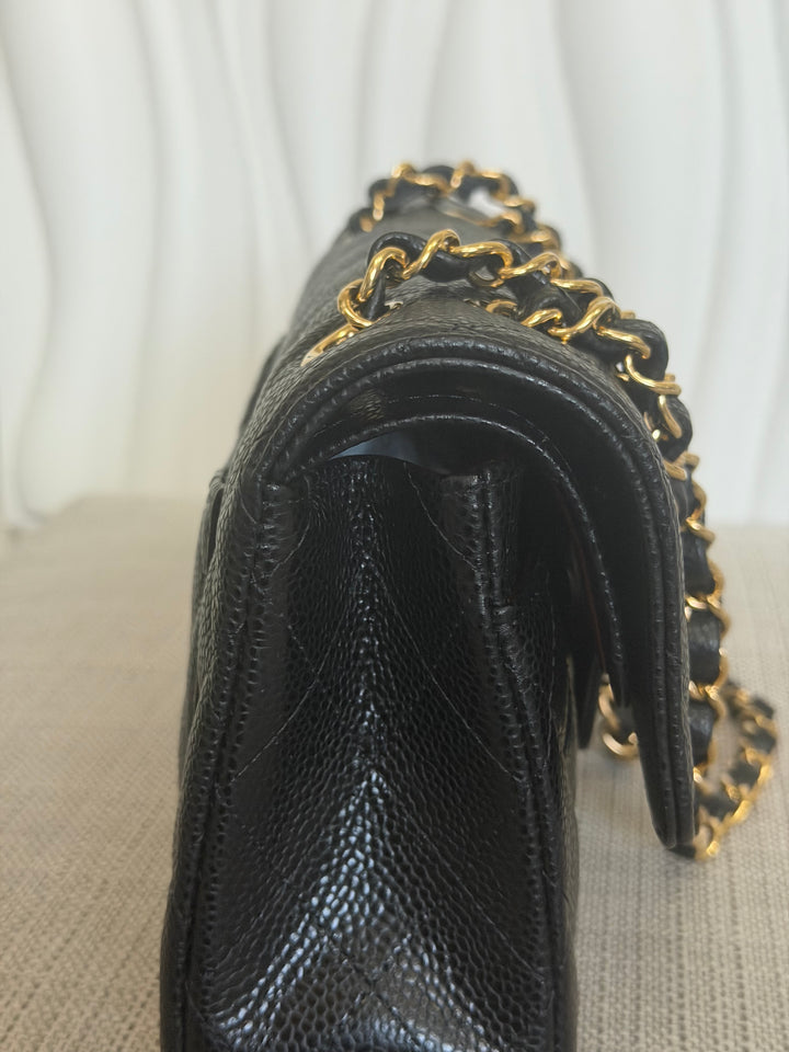 CHANEL Black Caviar GHW SMALL Timeless Classic Double Flap Bag 2022