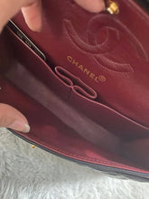 Load image into Gallery viewer, Chanel series 1 (circa 1989-1991) Black Lambskin 24K GHW Small Classic Double Flap Vintage Bag
