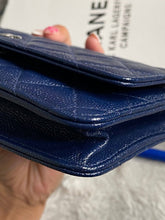Load image into Gallery viewer, Chanel series 24 17B 2017 Fall/Winter Collection Navy Caviar SHW Classic Wallet on chain (WOC)
