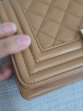 Load image into Gallery viewer, Chanel 21K 2021 Fall/Winter Collection Caramel Brown Caviar shiny champagne GHW Small Le Boy Flap Bag
