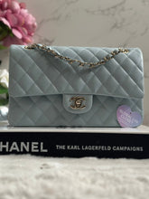 Load image into Gallery viewer, Chanel 22P Blue Caviar LGHW Medium ML Timeless Classic Double Flap Bag
