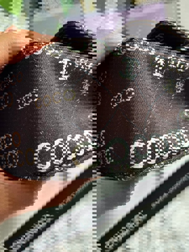 Chanel series 7 2002/2003 Black Canvas Quilted COCO Medium Classic Flap Light Gold Hardware