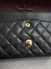 Load image into Gallery viewer, Chanel series 19 2014 Black Caviar GHW Medium ML Timeless Classic Double Flap Bag
