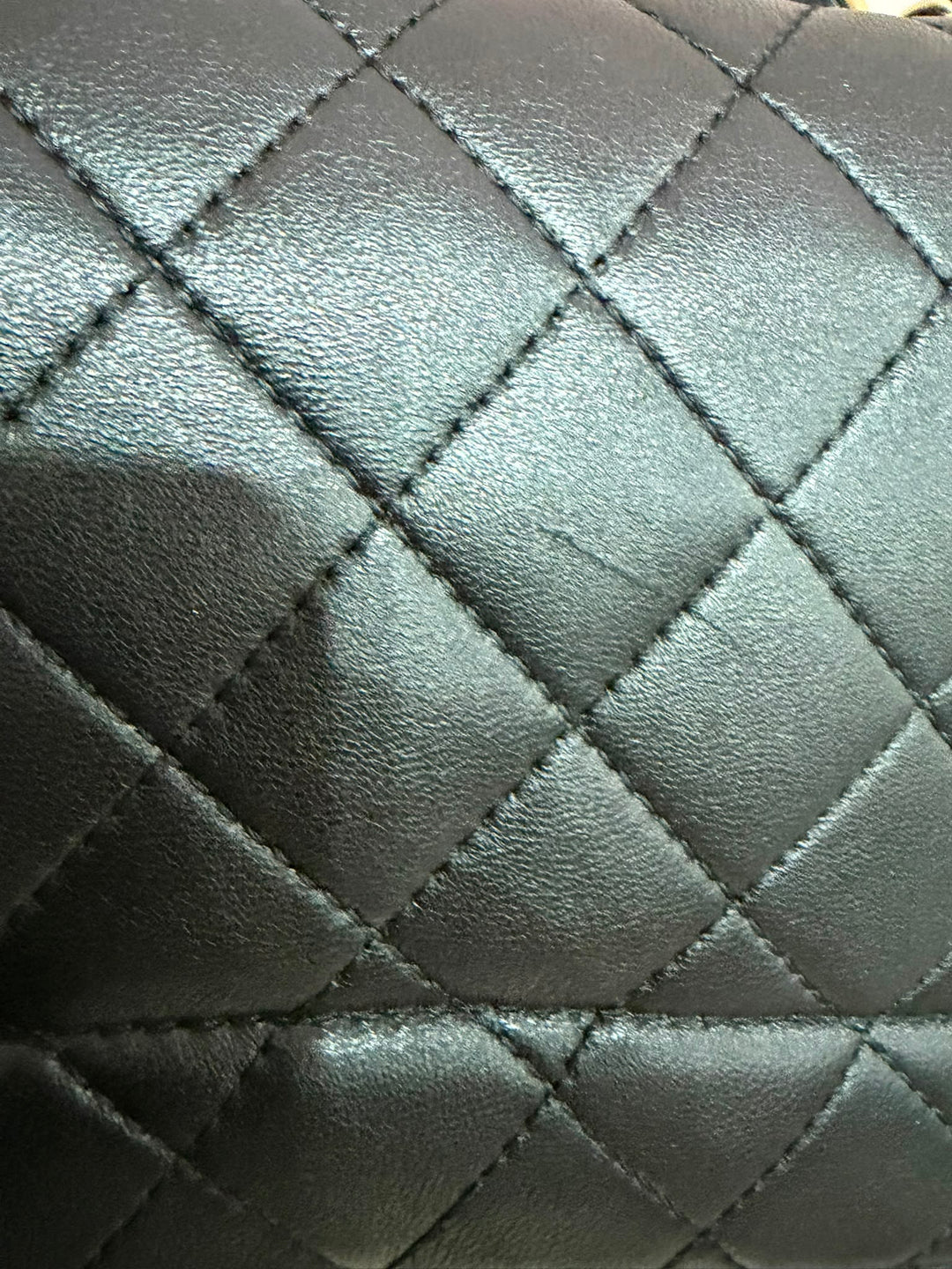 CHANEL Black Lambskin Brushed GHW Mademoiselle Chic Jumbo Single Flap Bag