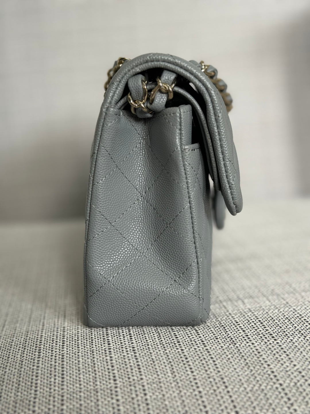 CHANEL Series 29 20C collection 2020 Grey caviar LGHW Small Timeless Classic double flap bag