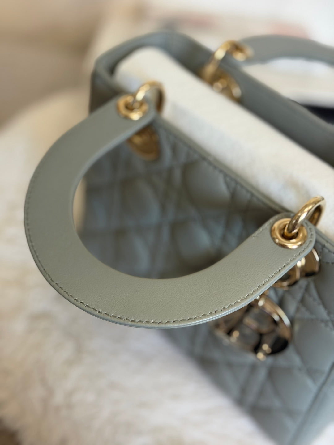 DIOR Lady Dior Grey Lambskin ABCDior size Small 2022 LGHW