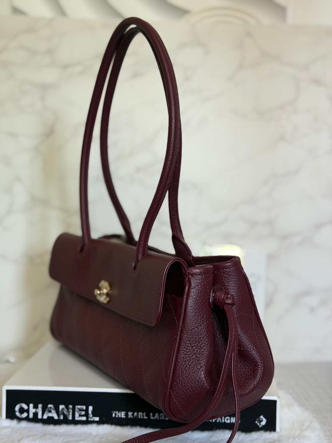 CHANEL Burgundy Caviar LGHW Urban Essentials East West Shopping Tote Bag size Small Matthieu Blazy 26S 2026