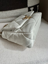 Load image into Gallery viewer, Chanel 19 size Small from series 30 White Goat Skin Mixed Hardware Flap Bag
