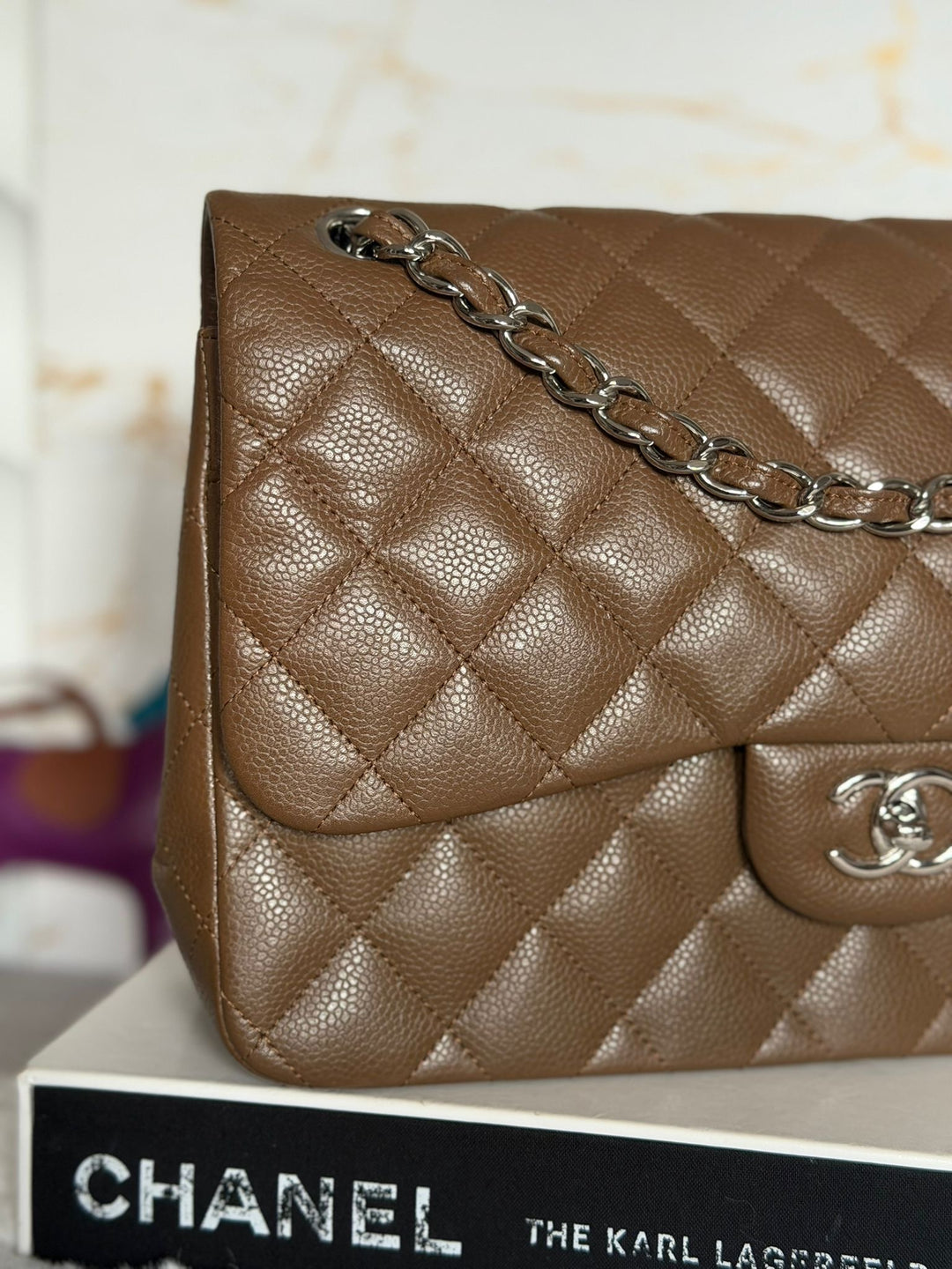CHANEL series 15 Brown Caviar SHW Jumbo Classic Double Flap Bag 2011