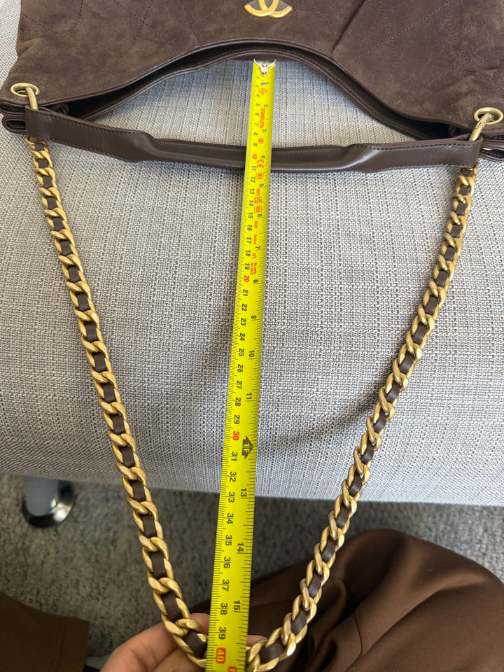 CHANEL 26C Brown Suede Maxi Hobo Bag 2026
