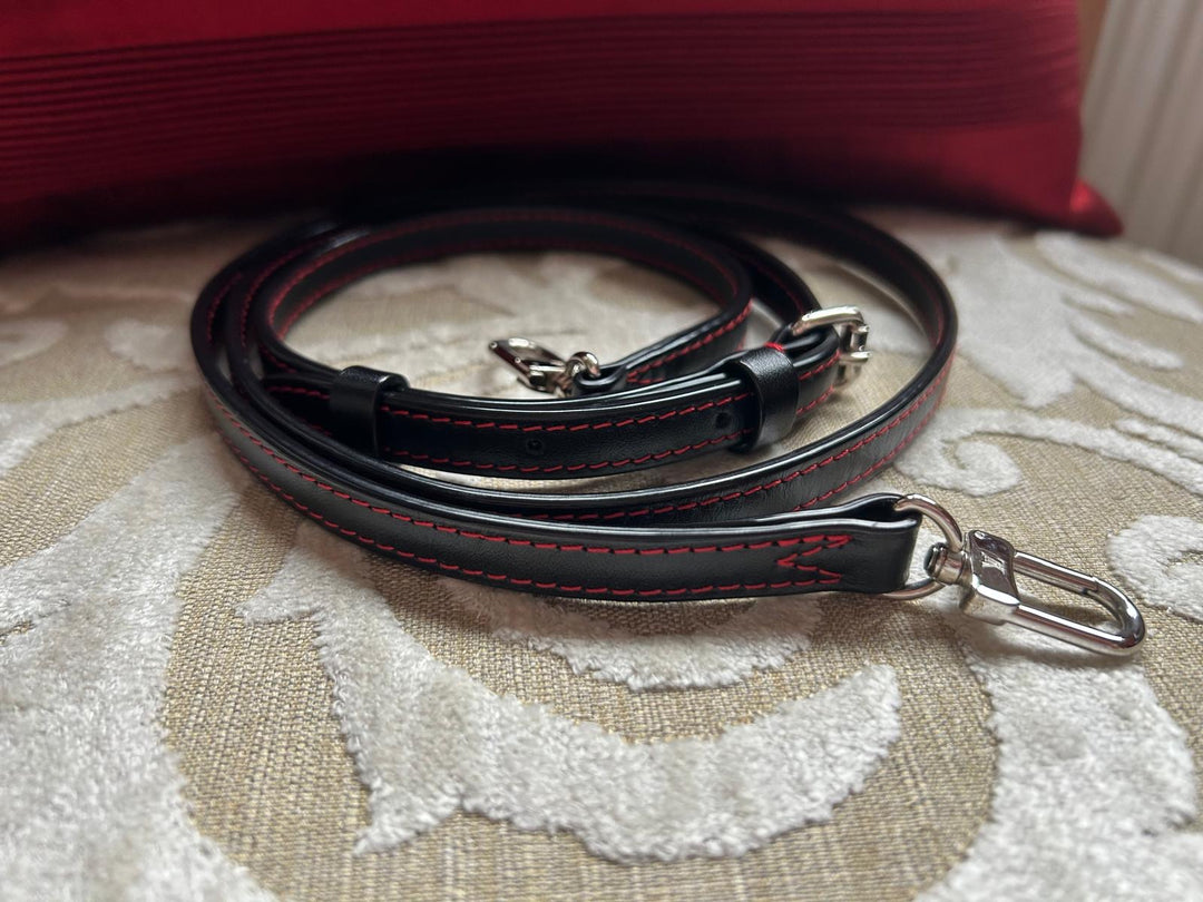 LOUIS VUITTON Red White and Black Leather Trunk Petite Malle with Silver Hardware 2015