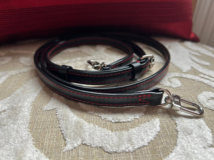 LOUIS VUITTON Red White and Black Leather Trunk Petite Malle with Silver Hardware 2015