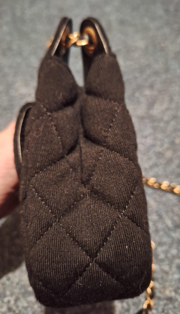 CHANEL Jersey Wavy Hobo Bag with Aged GHW Size Small