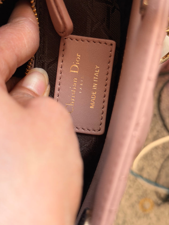 DIOR Lady Dior In Blush Lambskin LGHW size SMALL 2020