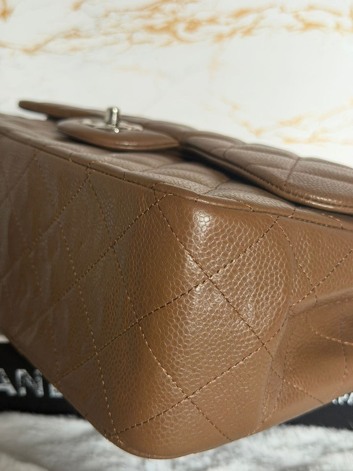 CHANEL series 15 Brown Caviar SHW Jumbo Classic Double Flap Bag 2011