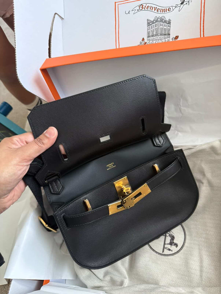 Hermes Mini Jypsiere in Black evercolor calf skin GHW