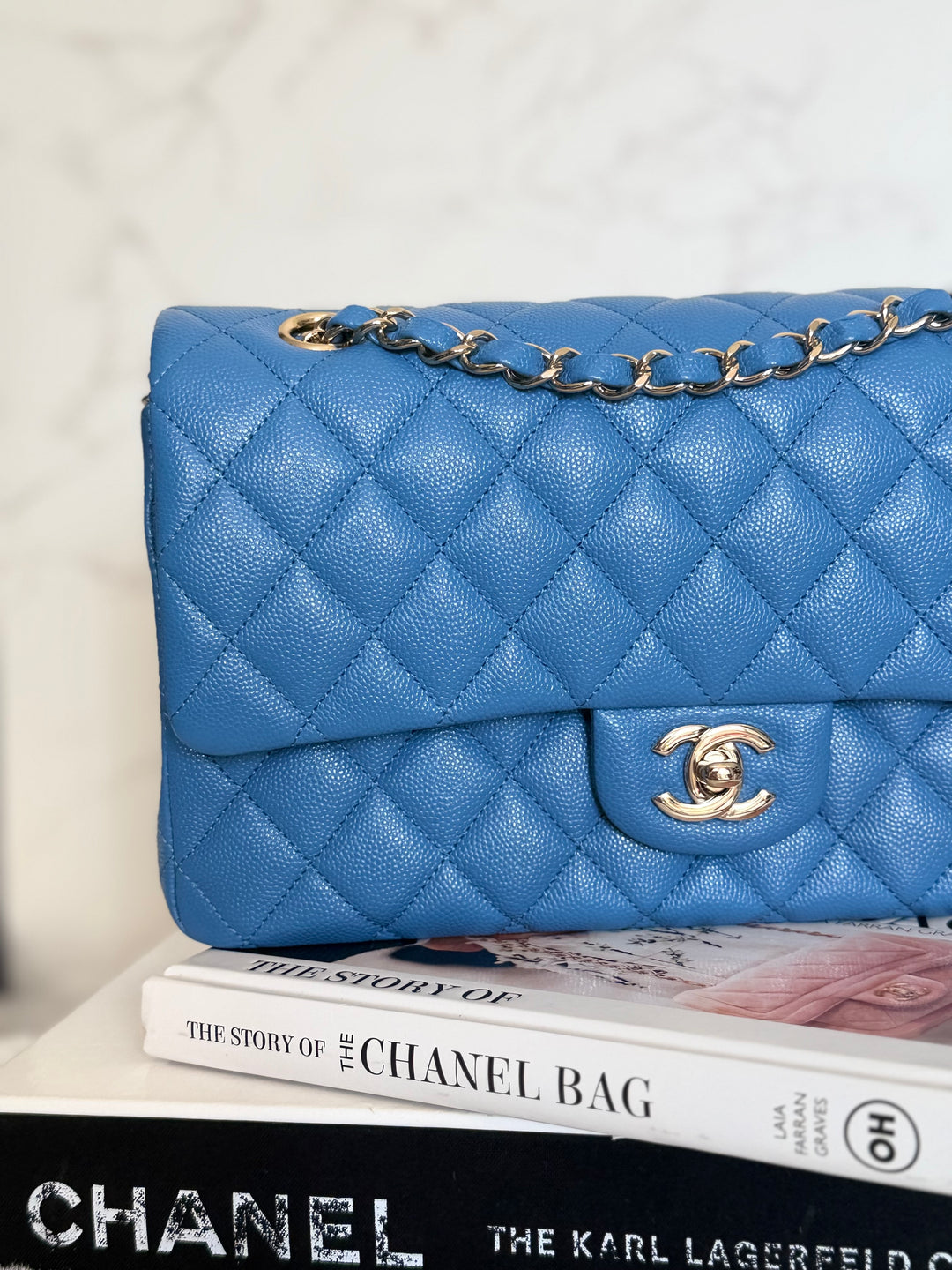 Chanel series 30 2020 Blue Caviar LGHW Medium ML timeless Classic double Flap Bag
