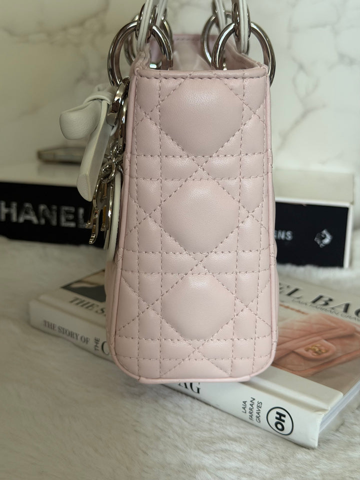 DIOR Mini Lady Dior Two Tone Latte and Rose Tendre SHW 2025