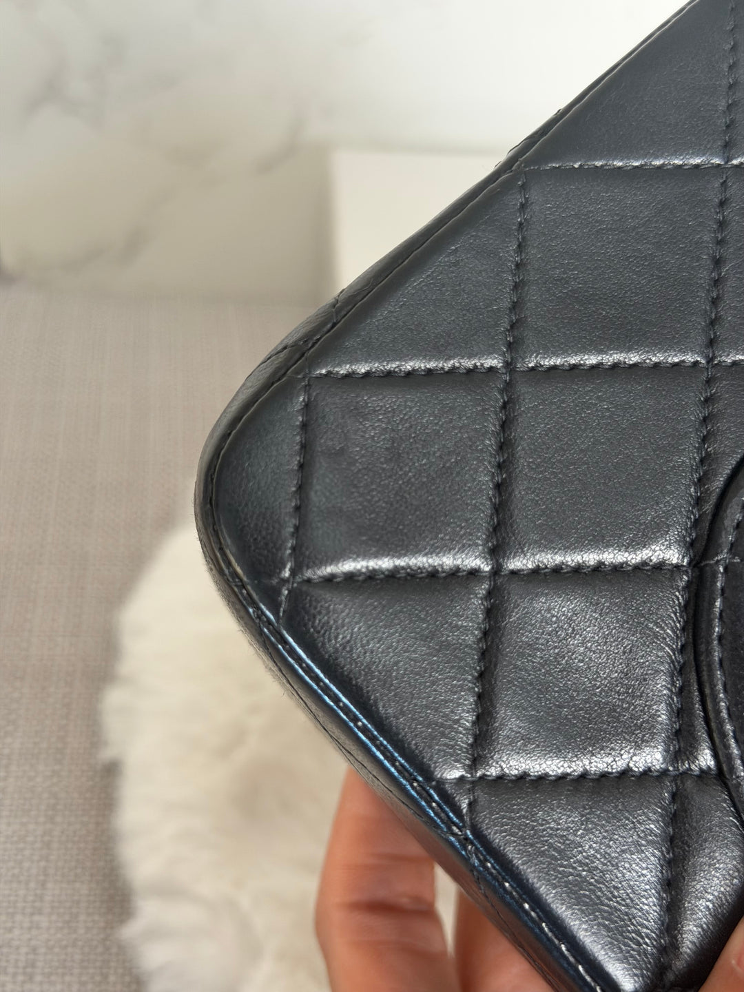 CHANEL series 6 Black Lambskin 24K GHW Vintage Medium ML Timeless Classic Double Flap Bag circa 2000-2002