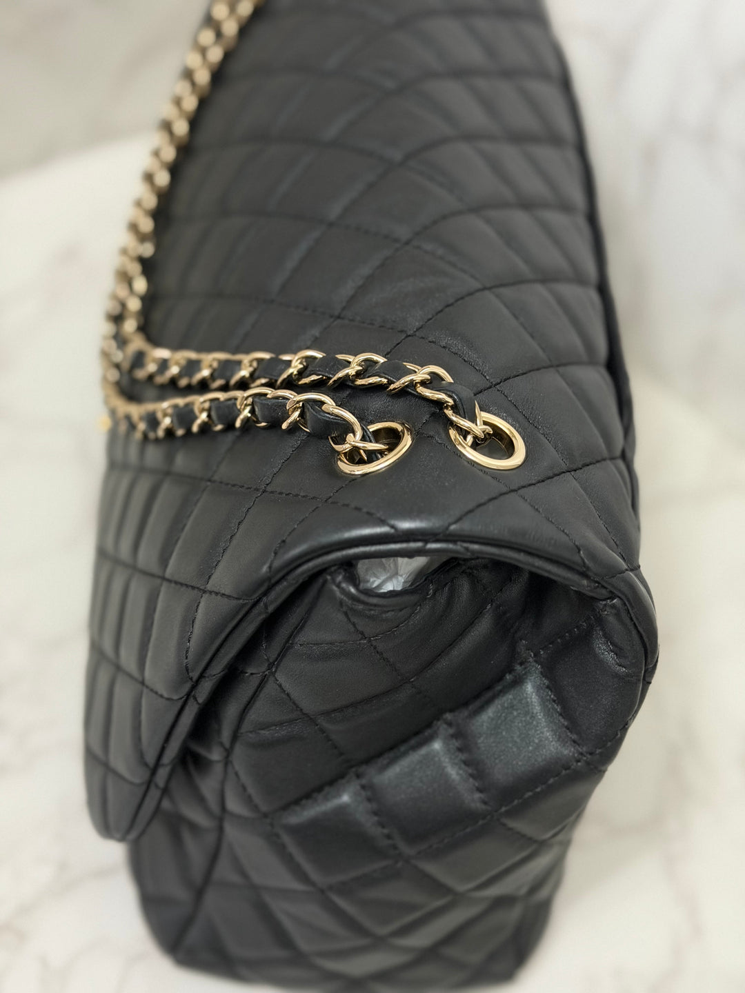 Chanel series 28 19B collection 2019 Black Calf Skin LGHW Small XXL Airliner (40 cms) Single Flap Bag