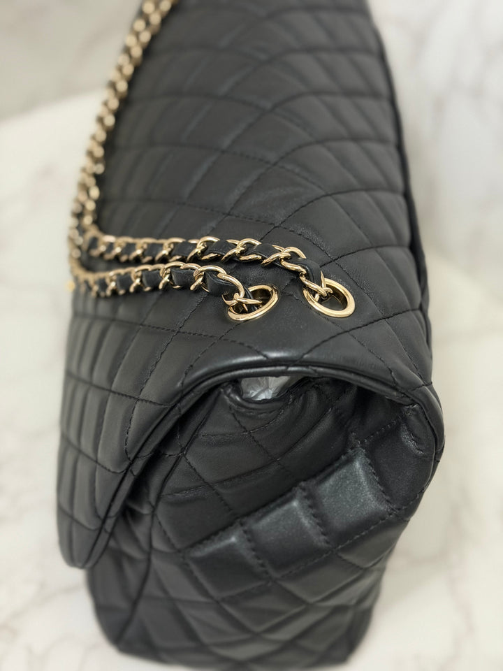 Chanel series 28 19B collection 2019 Black Calf Skin LGHW Small XXL Airliner (40 cms) Single Flap Bag