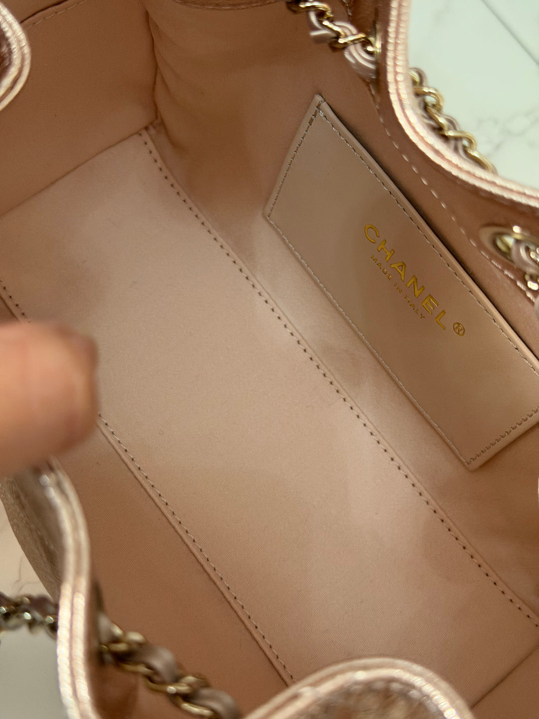 CHANEL 26C collection Mini 25 Hobo Bag in Rose Gold (Copper) Caviar Shiny GHW