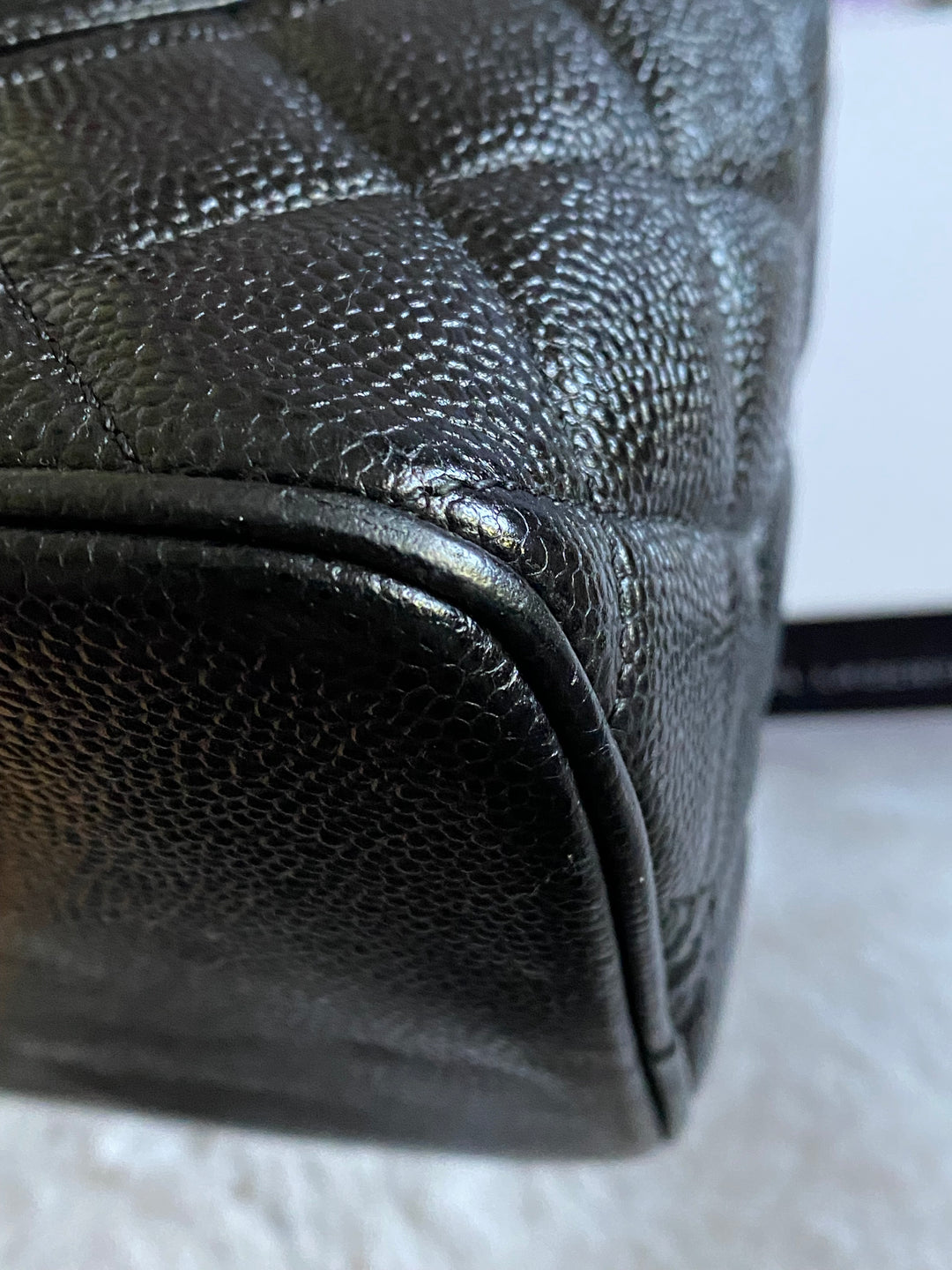 Chanel series 7 Vintage 2002-2003 Black Caviar GHW Medallion Tote Bag