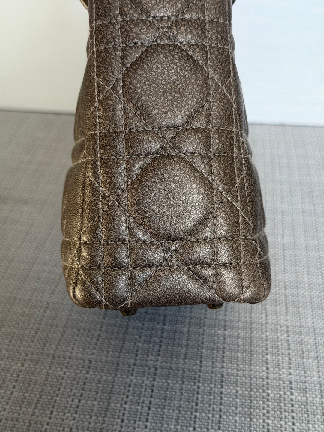 Dior Lady Dior Mini In Bronze Lambskin Bronze Hardware 2007