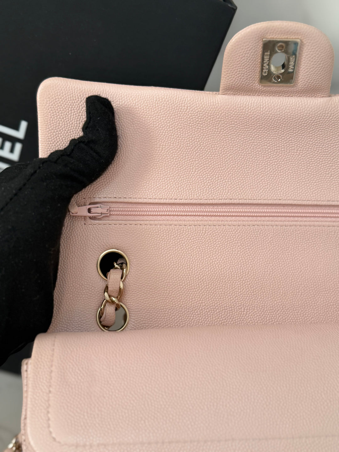 CHANEL 21C 2021 Rose Clair Caviar LGHW Medium ML 11.12 Timeless Classic Double Flap Bag