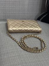 Load image into Gallery viewer, Chanel 21P 2021 Pre Spring/Summer Collection series 31 Iridescent Gold Lambskin Champagne GHW Classic Wallet on Chain (WOC)
