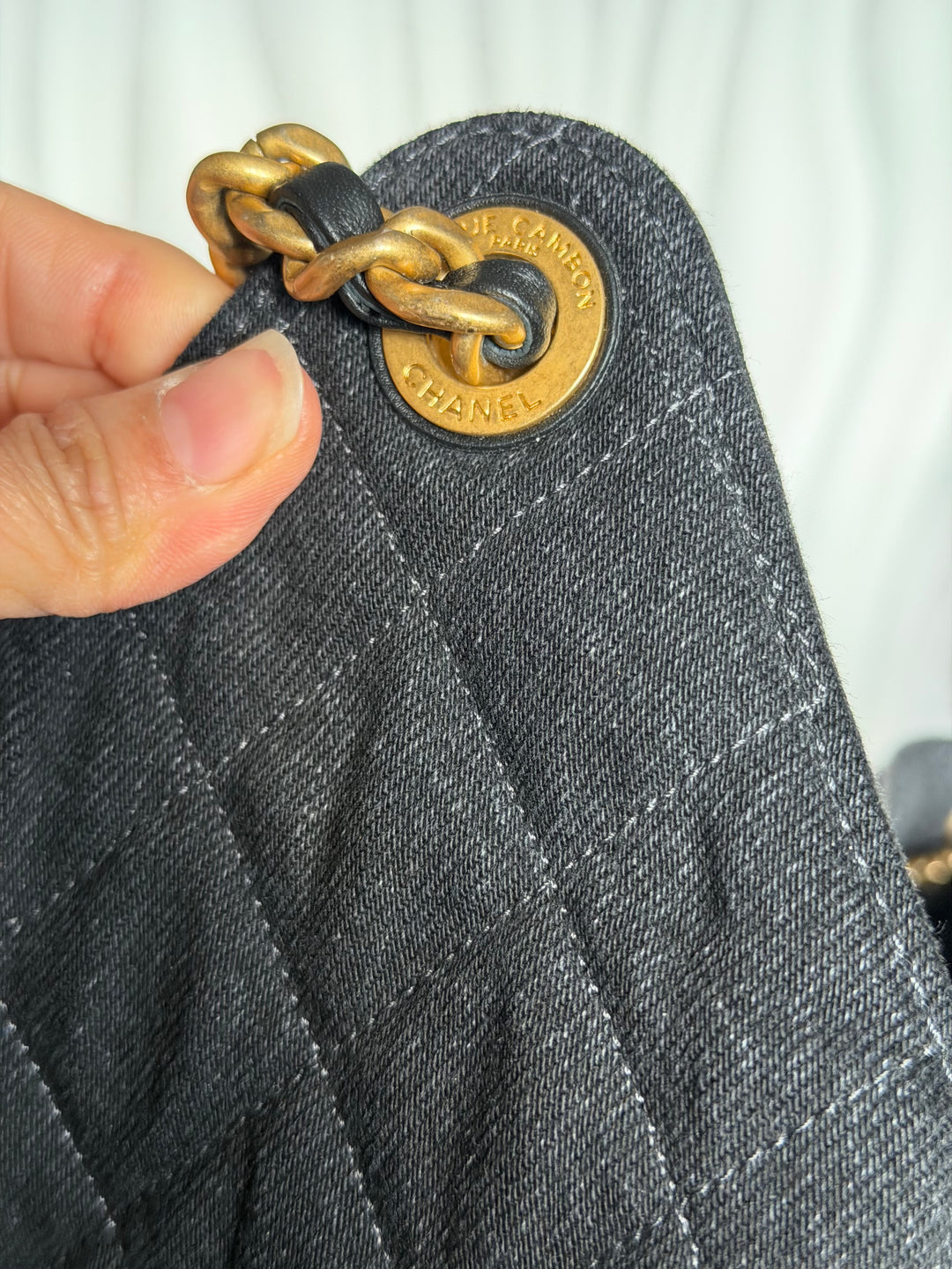 CHANEL 25S 2025 Black Denim Medium 25 Hobo Bag with Detachable Pouch Aged GHW