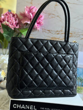 Load image into Gallery viewer, Chanel series 7 Vintage 2002-2003 Black Caviar GHW Medallion Tote Bag
