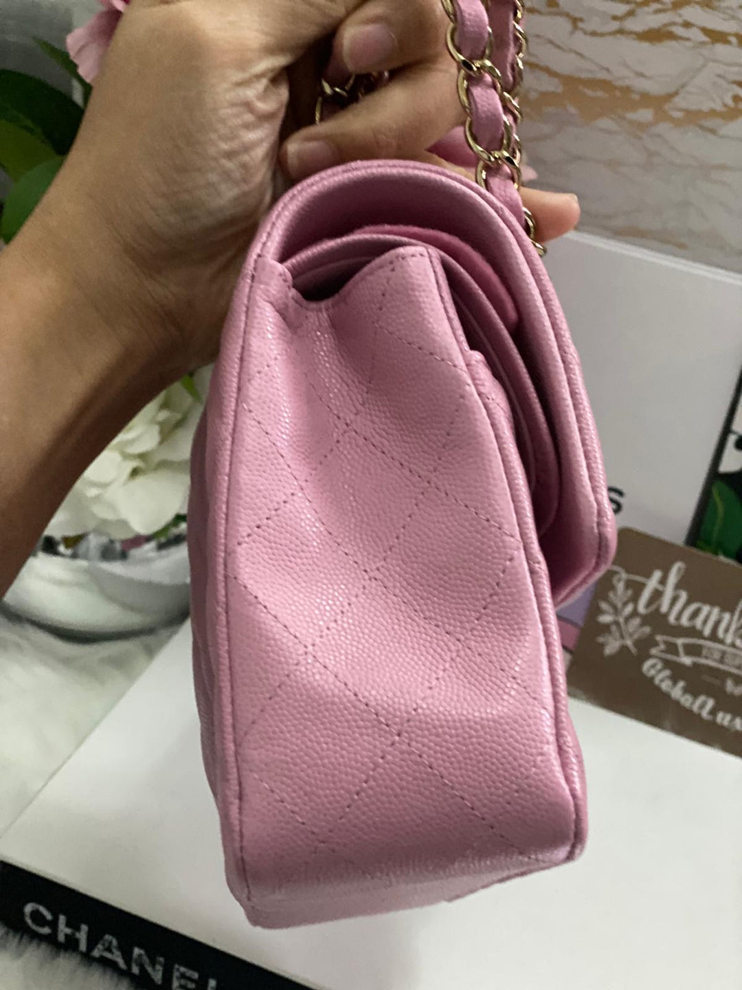 CHANEL 22S 2022 Dark Pink Caviar LGHW Medium ML Timeless Classic Double Flap Bag