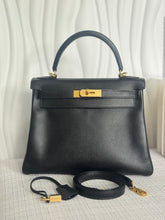 Load image into Gallery viewer, Hermes Noir/Black Epsom Leather GHW Kelly 28 stamp N 2010
