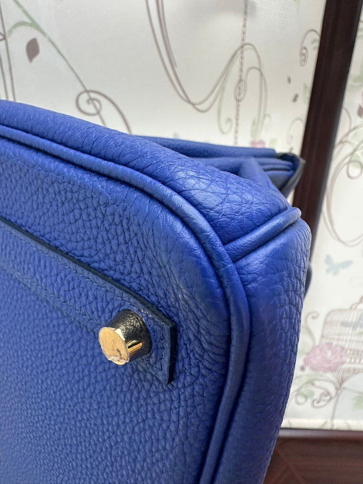 Hermes Birkin 30 Bleu Electric Togo Leather GHW Stamp T 2015 Bag