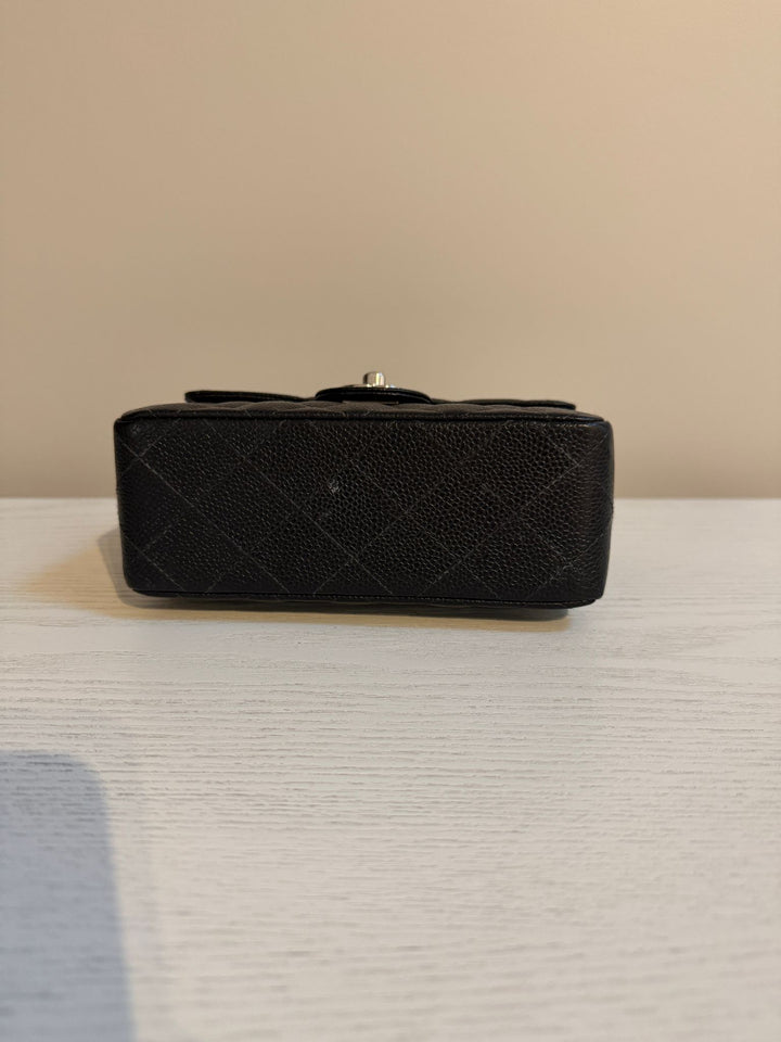 CHANEL series 9 Black Caviar SHW Vintage Mini Flap Bag