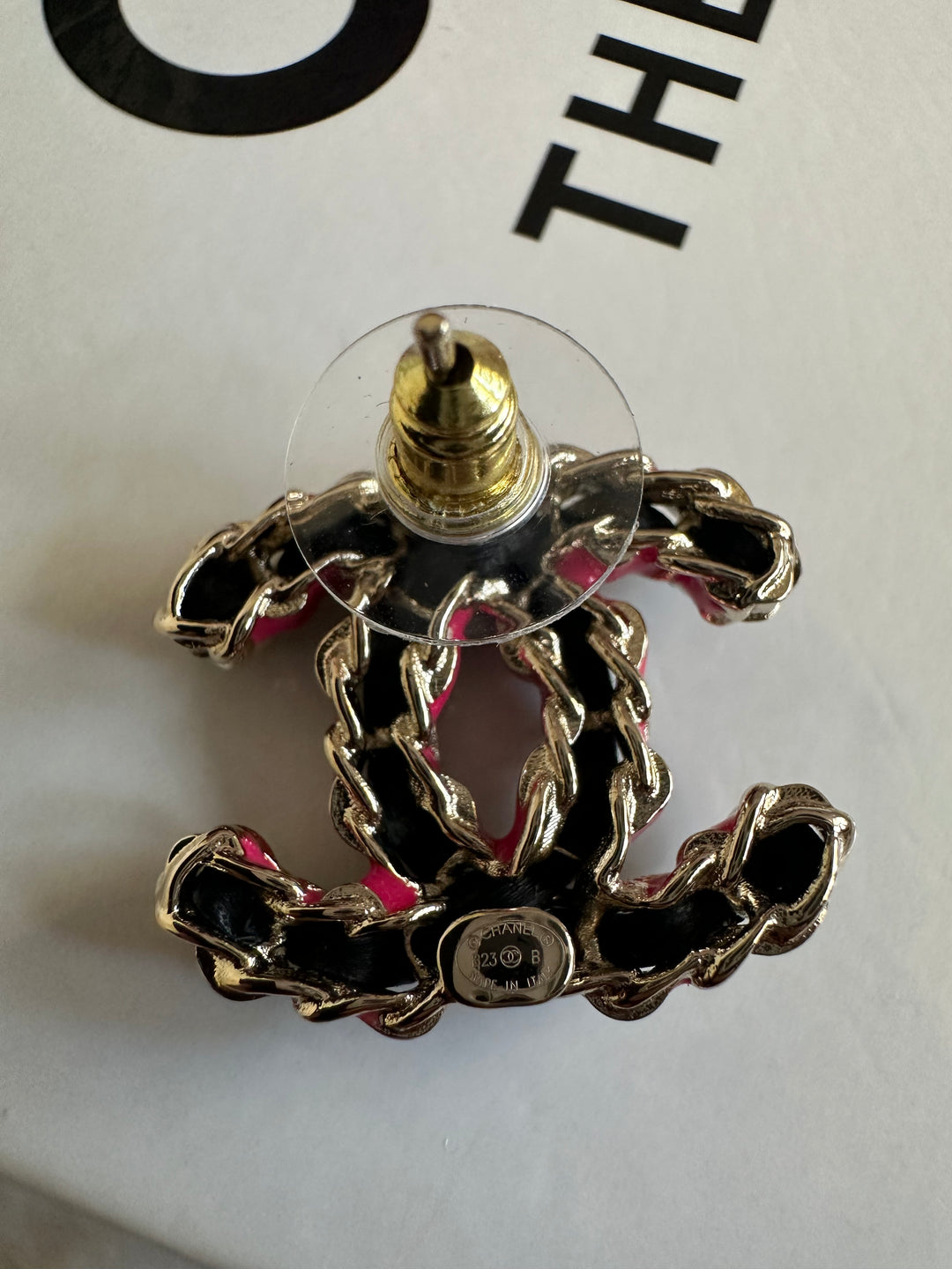 Chanel 23B Wovened Leather LGHW Earrings