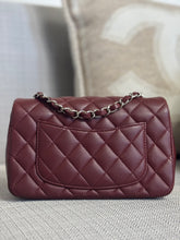 Load image into Gallery viewer, Chanel series 28 2019 Burgundy Lambskin Silver HW Mini Rectangular Flap Bag
