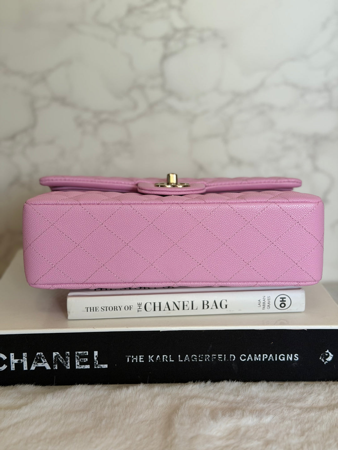 CHANEL 23P Mauve Pink Caviar Small Timeless Classic Double Flap Bag 2023