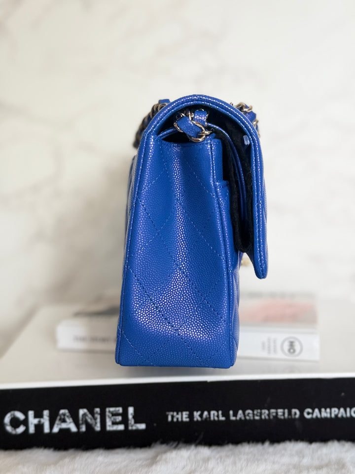 Chanel 21S series 31 Iridescent Electric Cobalt Blue Caviar LGHW Medium M/L timeless Classic double flap bag 2021